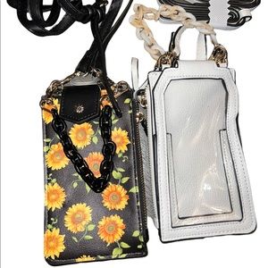2 New Crossbody / wristlet Clear pocket for phone zipper pocket for good